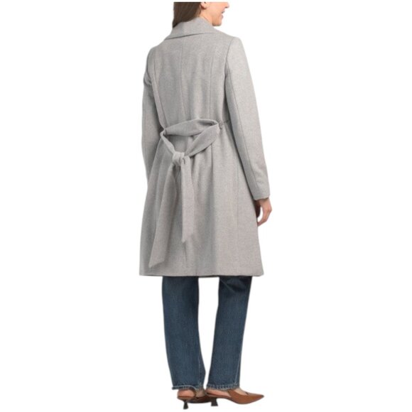 COLE HAAN Wool Blend Wrap Coat - Picture 2 of 2